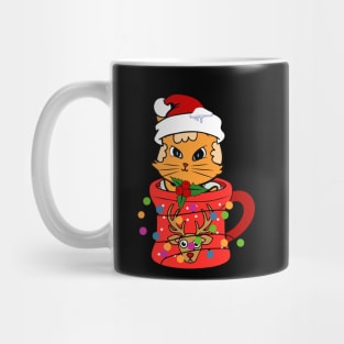 Cute Cat in Coffee Cup Merry Catmas Coffee Lover Christmas Gift Mug